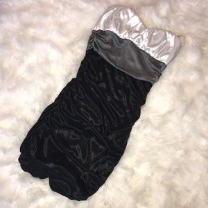 Strapless fitted semi formal mini dress